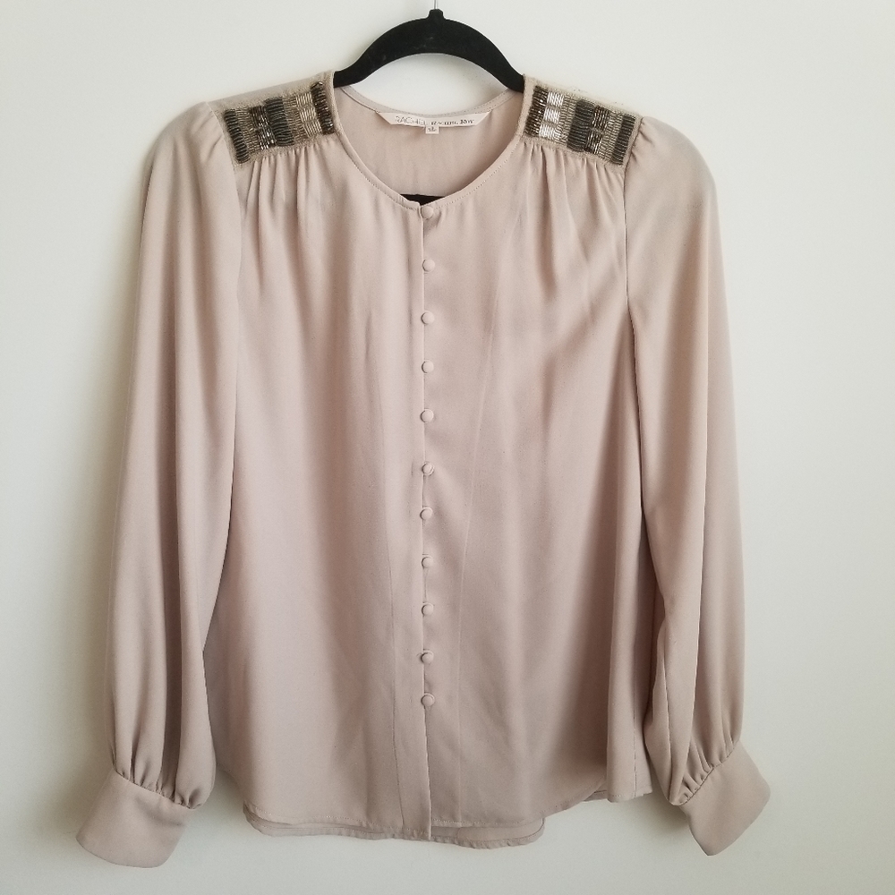 Rachel roy beaded embellished shoulder blouse